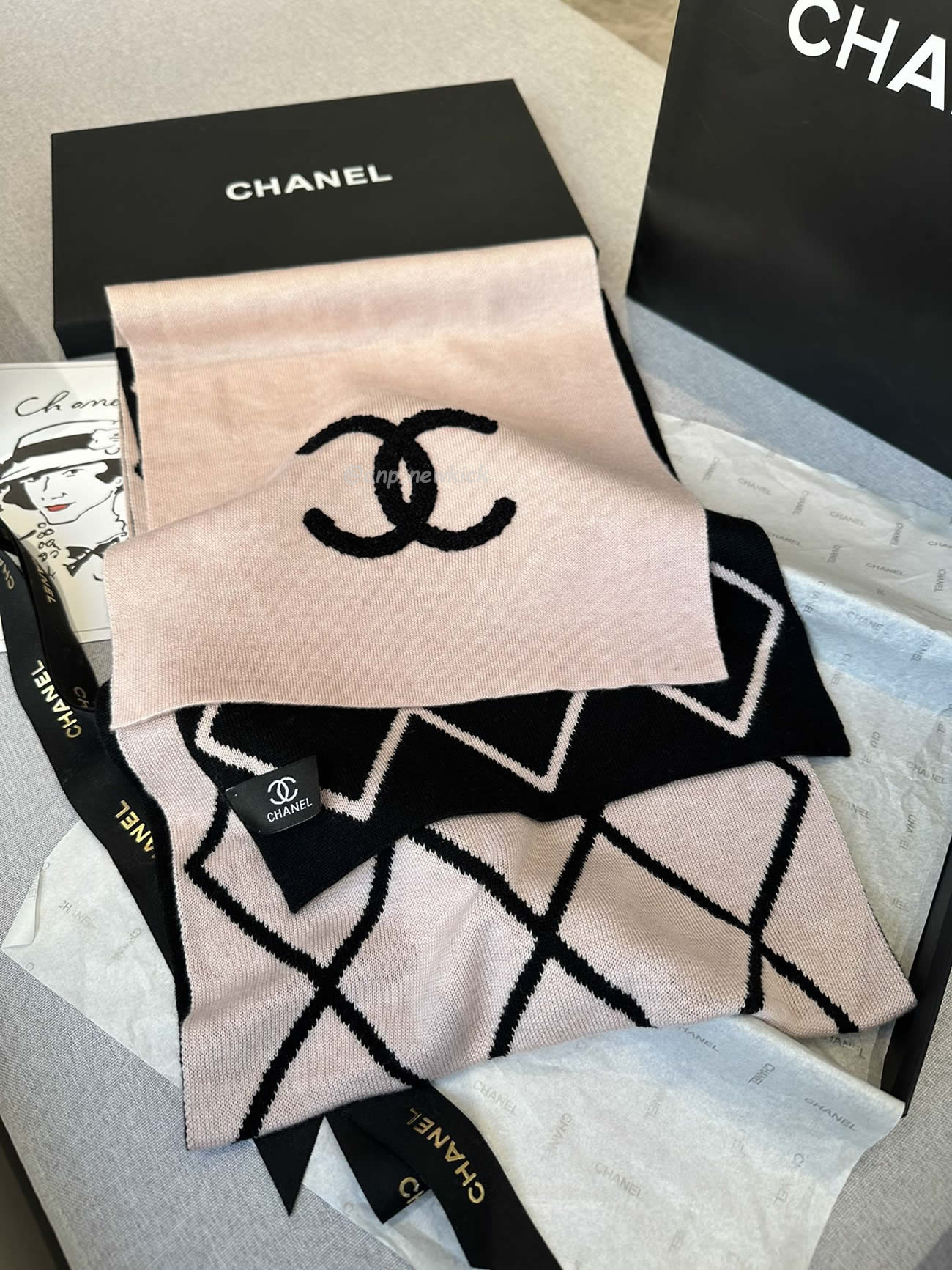 Chanel 2024 New 24b Cashmere Knitted Scarf 30x180cm (7) - newkick.vip